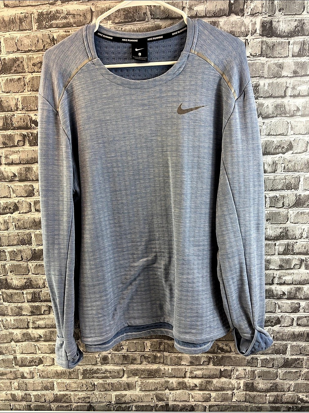 Nike Therma Sphere Element Crew Running Top Long Sleeve Running Shirt Blue Large